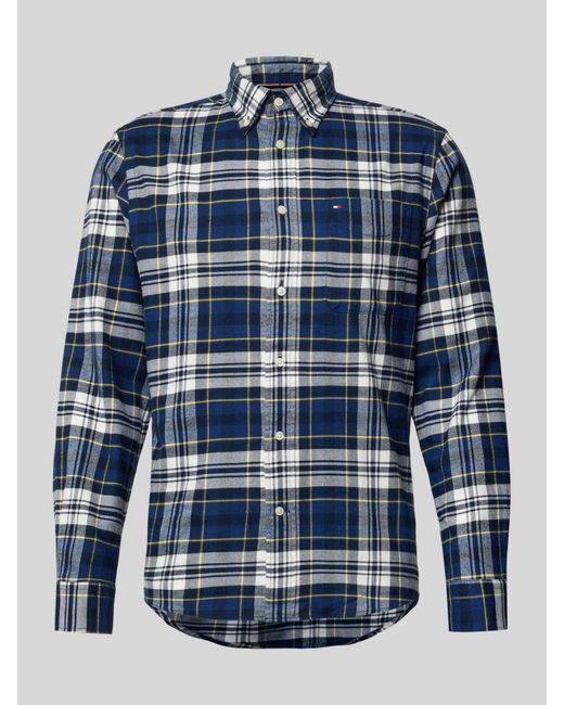 Tommy Hilfiger Regular Fit Flanellen Overhemd Van Puur Katoen in het Blue voor heren