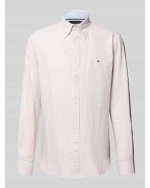 Tommy Hilfiger Regular Fit Vrijetijdsoverhemd Van Een Mix Van Katoen En Linnen in het Pink voor heren