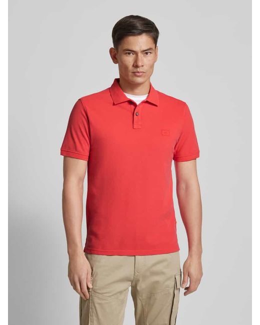 Camel Active Regular Fit Poloshirt Mit Logo-Stitching in Red für Herren