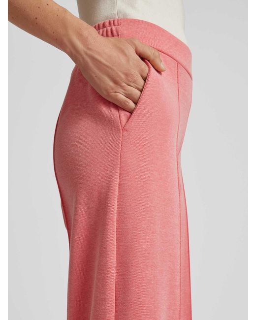 Ichi Pink Wide Leg Stoffhose mit verkürztem Schnitt Modell 'KATE'