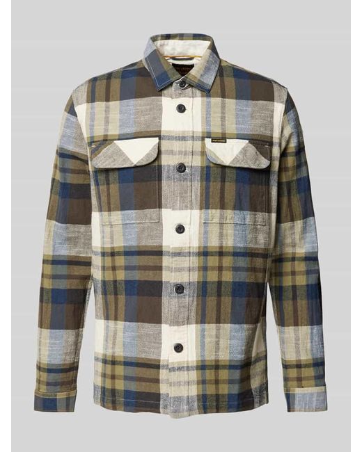 PME LEGEND Regular Fit Hemdjacke mit Brustpattentaschen in Gray für Herren