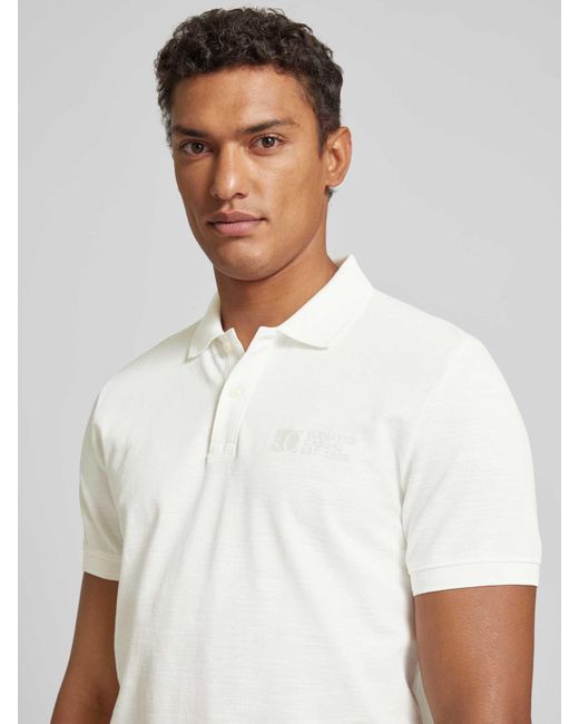 S.oliver Regular Fit Poloshirt Met Labelprint in het White voor heren