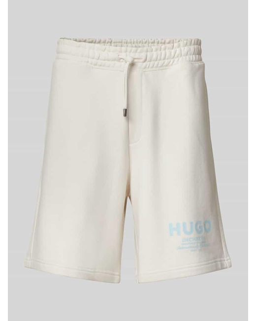 HUGO Sweatshorts mit Label-Print Modell 'Nomario' in Natural für Herren