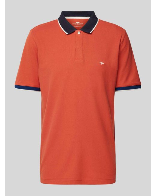 Fynch-Hatton Regular Fit Poloshirt Met Contrastgarnering in het Orange voor heren