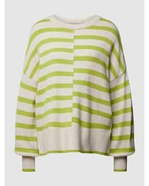 Fransa Oversized Gebreide Pullover Met Streepmotief, Model 'Bitte' in het Green