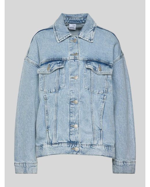 Vero Moda Oversized Jeansjack Van Katoenmix in het Blue