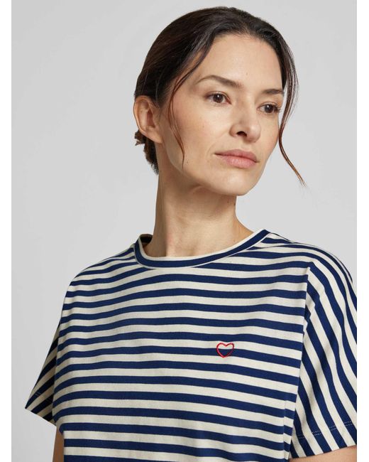 Opus T-Shirt Met Streepmotief Model 'Salentine Stripe' in het Blue