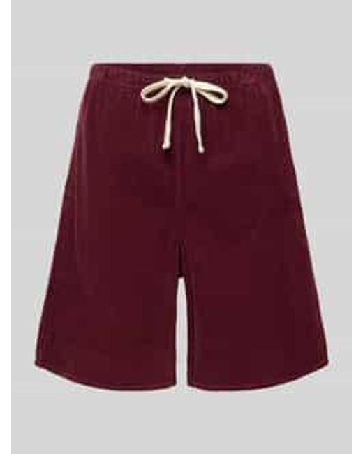 American Vintage Short Met Elastische Band Model 'Padow' in het Red