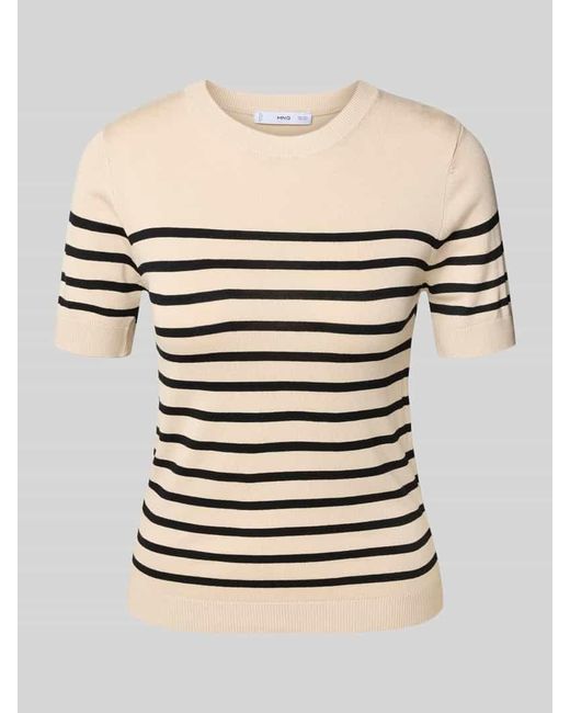 Mango Natural Strickshirt mit gerippten Abschlüssen