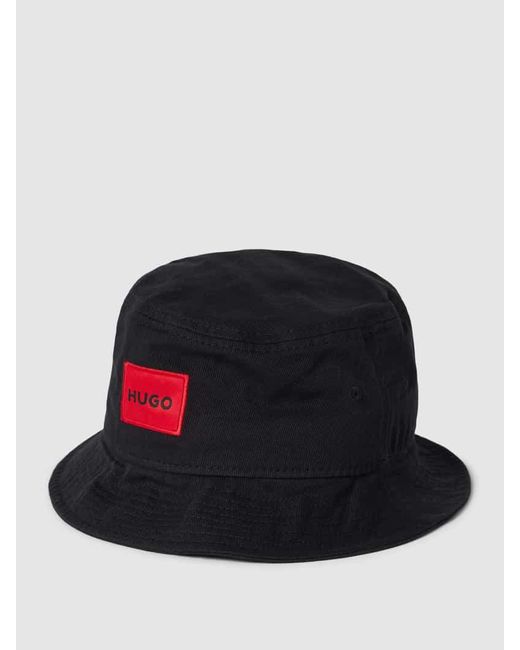 HUGO Bucket Hat mit Label-Patch Modell 'Larry' in Black für Herren