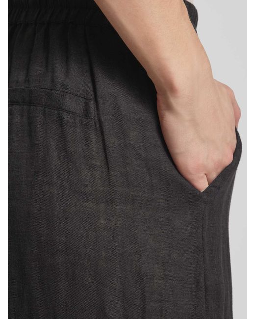 Mbym Black Leinenhose mit elastischem Bund Modell 'Berin'