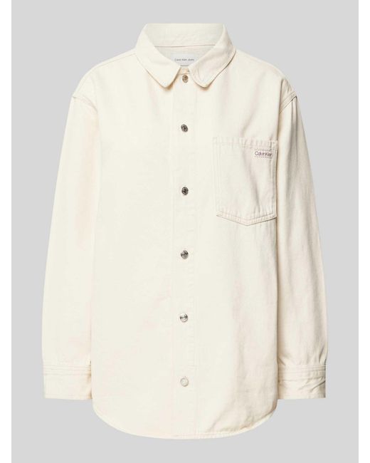 Calvin Klein Regular Fit Overhemdjack Met Borstzak in het Natural