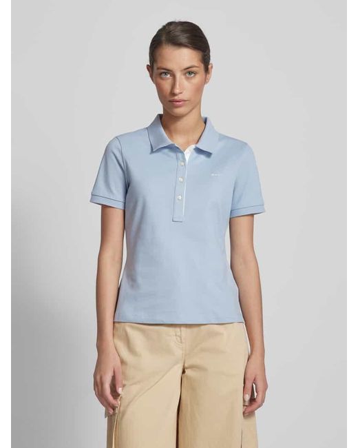 Gant Blue Regular Fit Poloshirt im unifarbenen Design