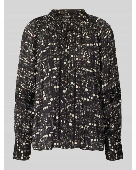 Scotch & Soda Black Blusenshirt mit V-Ausschnitt