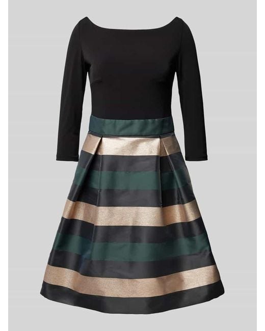 Swing Black Cocktailkleid Mit U-Boot-Ausschnitt