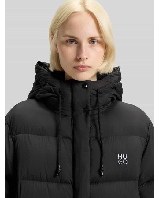 HUGO Black Regular Fit Daunenmantel mit Kapuze Modell 'FINI-3'