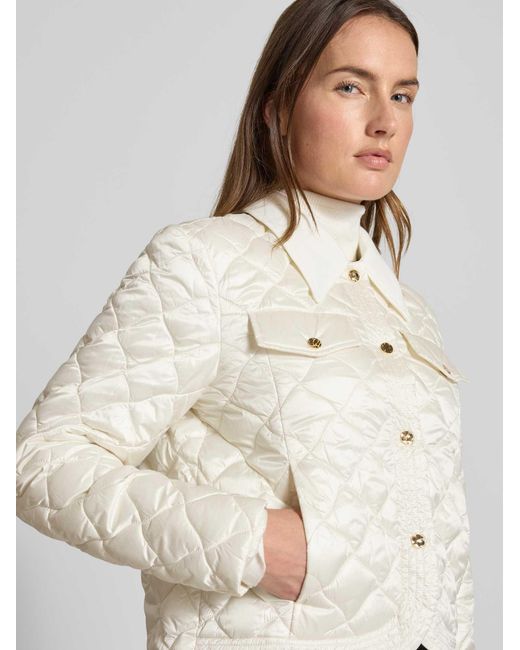 Marc Cain Regular Fit Gewatteerd Jack Met Platte Kraag in het Natural
