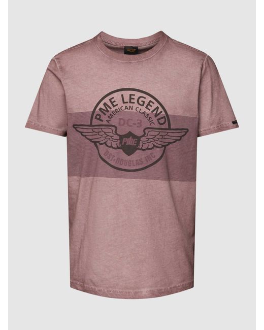PME LEGEND T-shirt Met Logoprint in het Pink voor heren