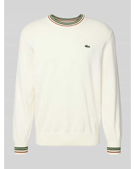 Lacoste Regular Fit Strickpullover aus reiner Baumwolle in Natural für Herren