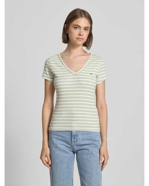 Tommy Hilfiger Multicolor Slim Fit T-Shirt mit V-Ausschnitt