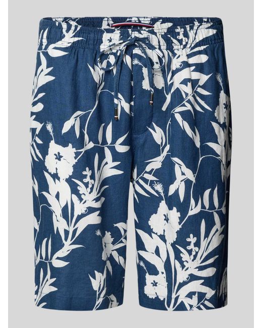 Tommy Hilfiger Relaxed Fit Bermuda Van Zuiver Linnen in het Blue voor heren