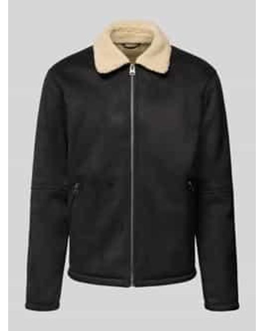 Only & Sons Regular Fit Bomberjack Met Kraag Van Imitatiebont, Model 'Royce' in het Black voor heren