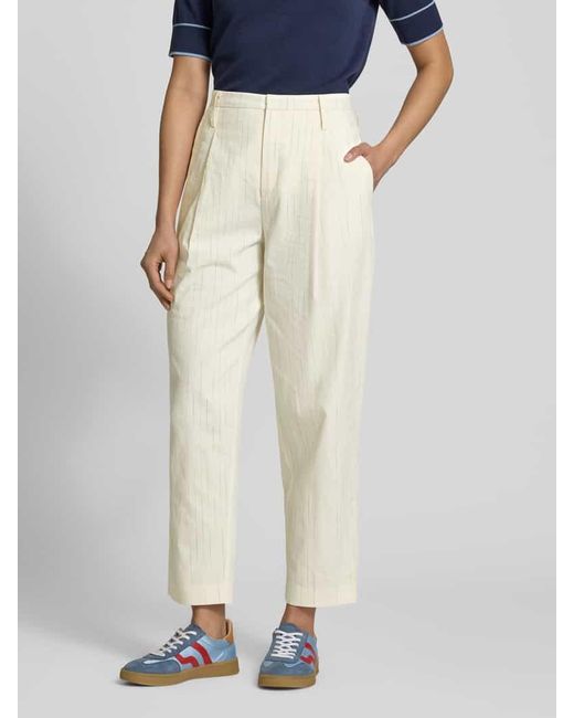 Daydream White Tapered Bundfaltenhose mit Eingrifftaschen Modell 'Columbia'
