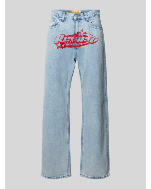 Review Baggy Fit Jeans Met Labelprint in het Blue voor heren