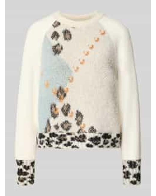 Marc Cain Sweatshirt Met Ribboorden in het Natural