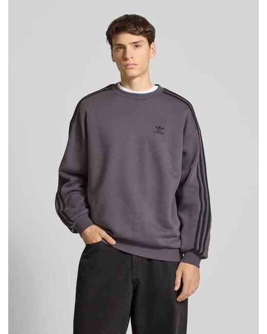 Adidas Originals Oversized Sweatshirt mit Logo-Stitching Modell 'Crew' in Gray für Herren