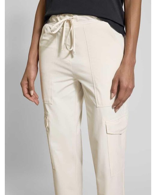 Cambio White Tapered Fit Jogpants mit verkürztem Schnitt Modell 'KARO'