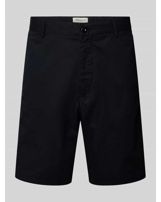 Gant Relaxed Fit Shorts mit Gürtelfalten in Black für Herren