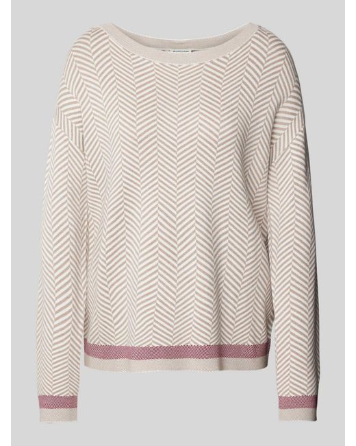 Tom Tailor Oversized Gebreide Pullover Met Boothals in het Natural