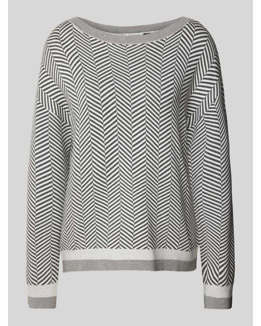 Tom Tailor Oversized Gebreide Pullover Met Boothals in het Gray