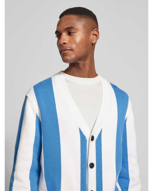 ANNARR Cardigan Mit Statement-Stitching Modell 'Digo' in Blue für Herren