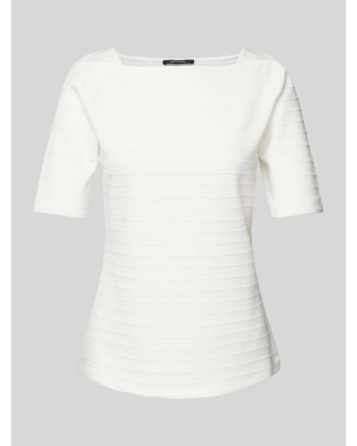 Comma, White T-Shirt mit Strukturmuster