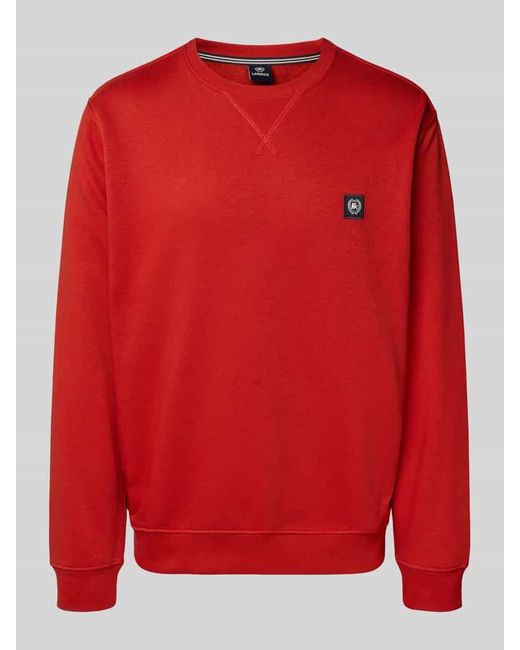 Lerros Sweatshirt mit Label-Patch in Red für Herren