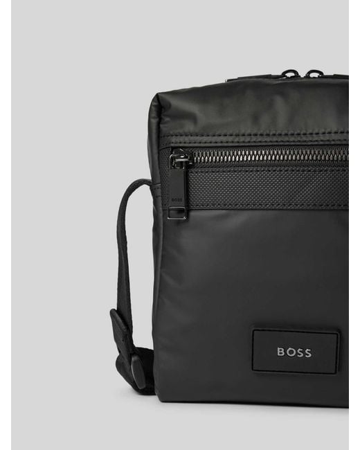 Boss Umhängetasche mit Label-Details Modell 'Iann' in Black für Herren