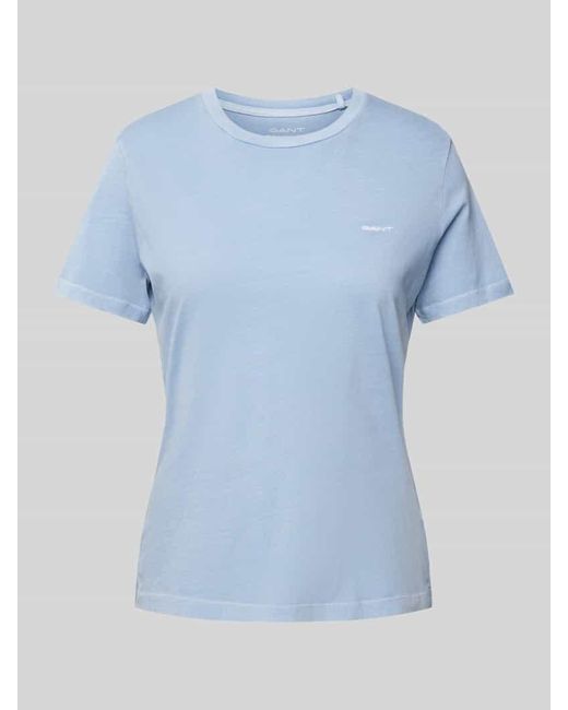 Gant Blue T-Shirt mit Label-Stitching