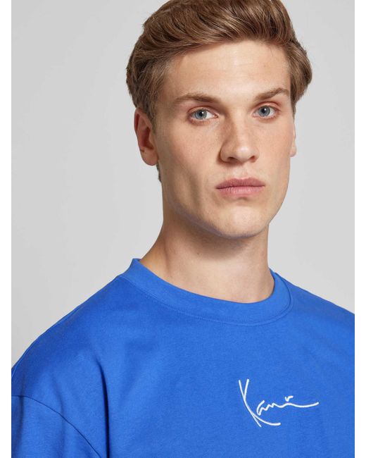 Karlkani T-Shirt Met Labelprint in het Blue voor heren
