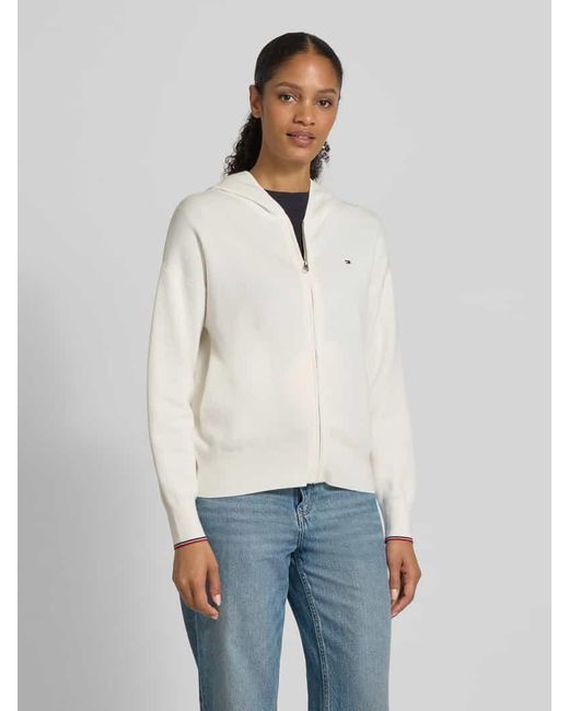 Tommy Hilfiger Natural Regular Fit Cardigan aus Baumwoll-Mix