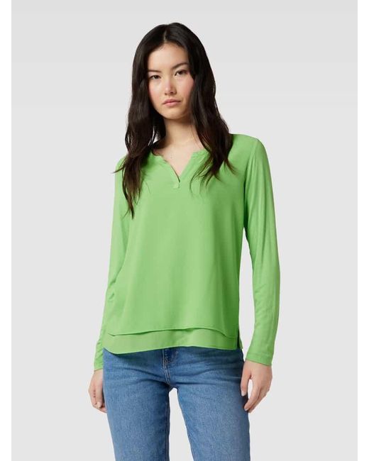 Smith & Soul Green Bluse im Double-Layer-Look Modell 'Mix and Match'