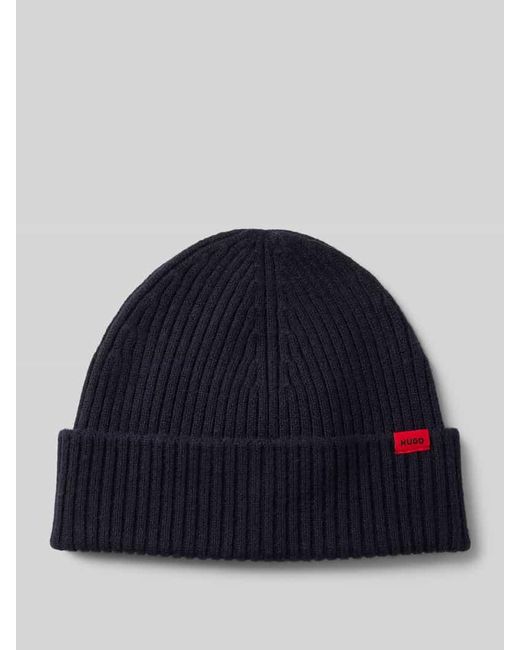 HUGO Beanie Mit Label-Patch Modell 'Xola' in Blue für Herren