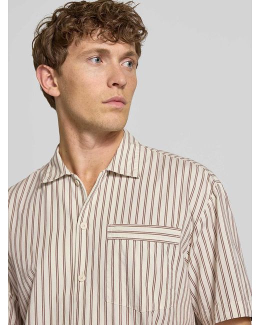JAKE*S STUDIO MEN Regular Fit Vrijetijdsoverhemd Met Kentkraag En Borstzak in het Natural voor heren
