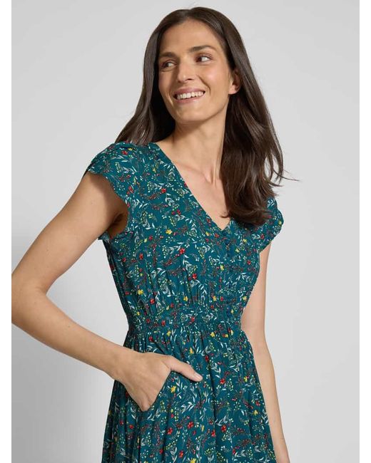 Apricot Green Midikleid aus Viskose mit Knopfleiste