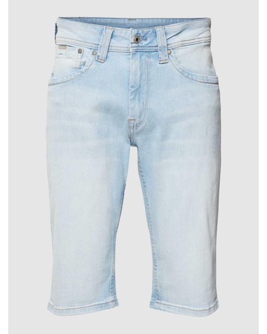 Pepe Jeans Jeansshorts im 5-Pocket-Design Modell 'CASH' in Blue für Herren