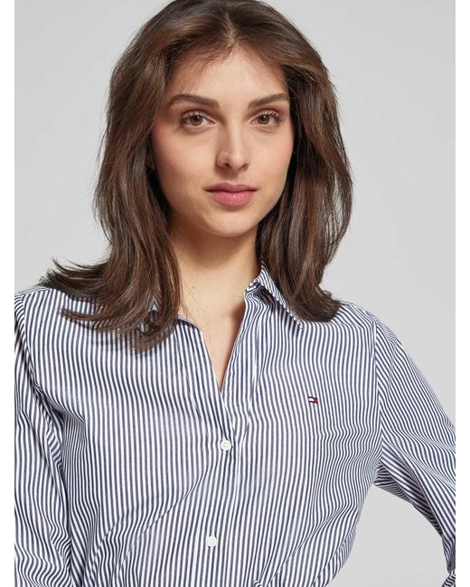 Tommy Hilfiger Oversized Overhemdjurk Met Strikceintuur. in het Blue