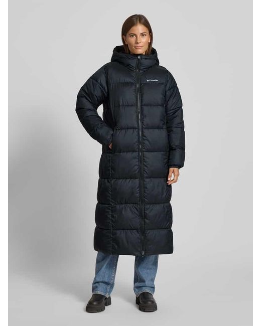 Columbia Blue Steppmantel Mit Label-Print
