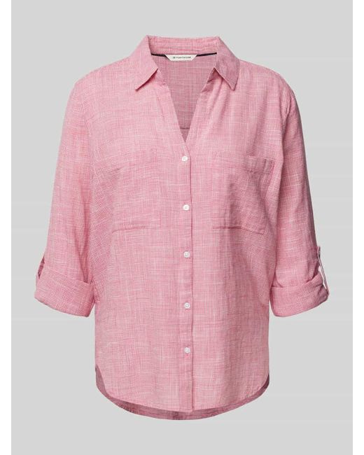 Tom Tailor Pink Loose Fit Hemdbluse Aus Reiner Baumwolle