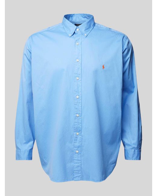 Ralph Lauren Plus Size Vrijetijdsoverhemd Met Button-downkraag in het Blue voor heren